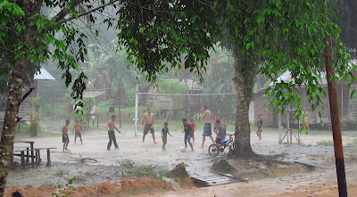 Playing soccer with the young people in this village is an afternoon highlight.