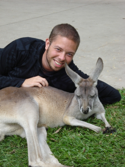 Me and a Roo at Australia Zoo