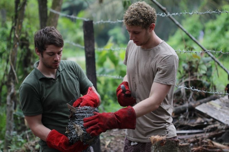 working on fixing the fence. — with Perry Schumacher and Ben Dessen.